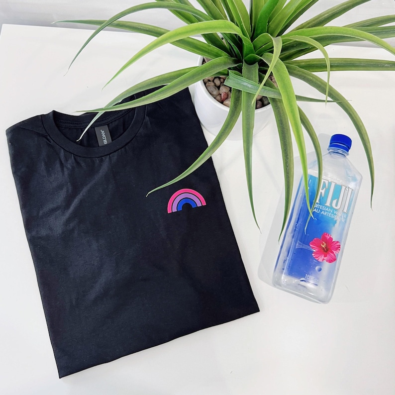 Bisexual Pride Shirt Minimalist Design: Bi Flag Colors, LGBT Pride (Unisex XS-6XL, Durable Print) image 2