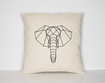 Geometric Elephant Pillow - Geometric Cushion - Housewarming Gift Cushions Throw Pillows - Elephant Gifts - Elephants - Geometric Animal Art