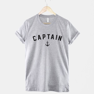 Captain T-Shirt Nautical Shirt Navy Blue Captain Shirt Anchor Sailing Boat TShirt image 4
