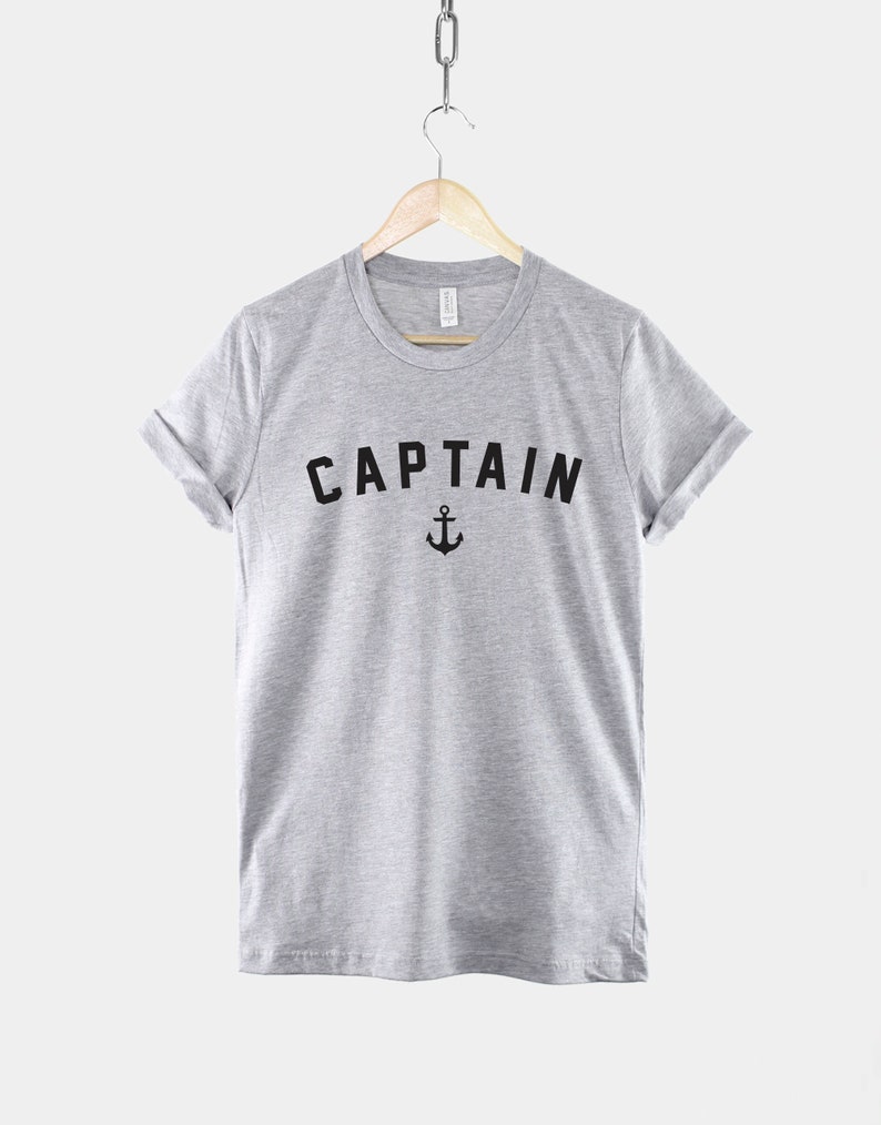 Captain T-Shirt Nautical Shirt Navy Blue Captain Shirt Anchor Sailing Boat TShirt image 4