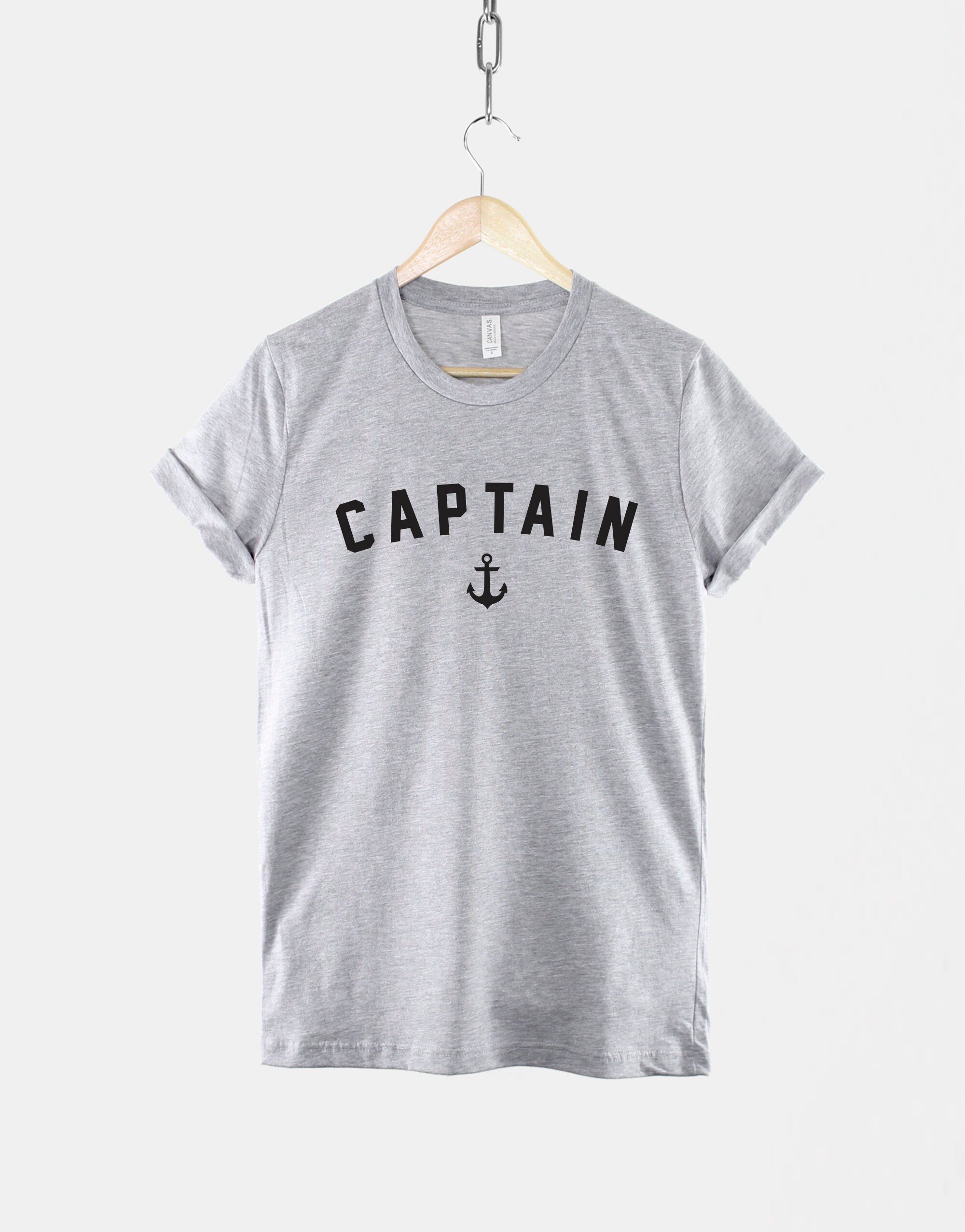 Navy Captain Shirt, Anchor Sailing T Shirt, Nautical Graphic Tee,