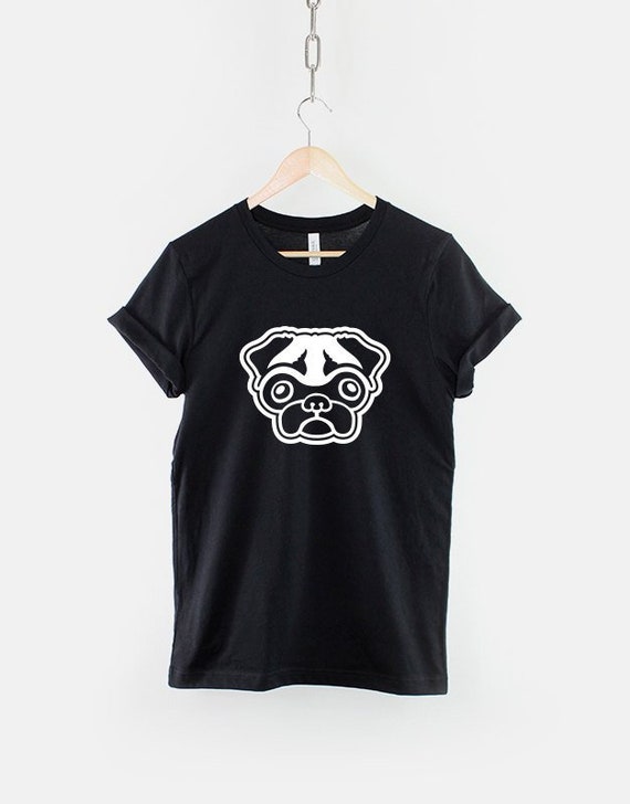 Playful Pug Face Tee: Soft Ring Spun Cotton Pet Lover Shirt