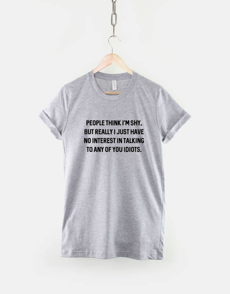 Introvert Tee Shirt: Funny Social Anxiety Humor, Ring Spun Cotton, Durable Print image 2