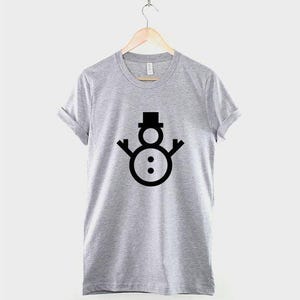 Snowman Christmas Shirt, Cute Festive Winter Graphic Tee Gift image 2