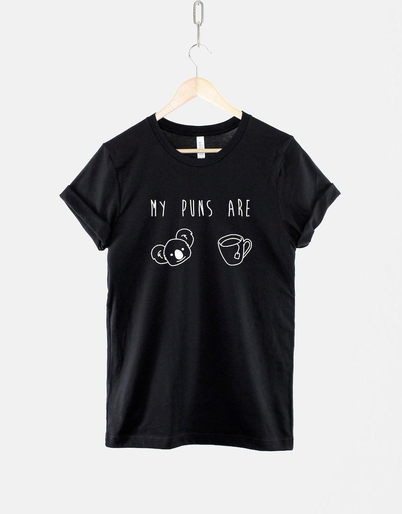 Koala Tea Pun Shirt: Playful Slogan, Ring Spun Cotton Tee image 1