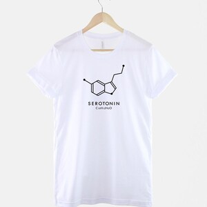 Camiseta de serotonina - Estructura molecular - Camiseta de salud mental - Estampado duradero, algodón suave, unisex imagen 3