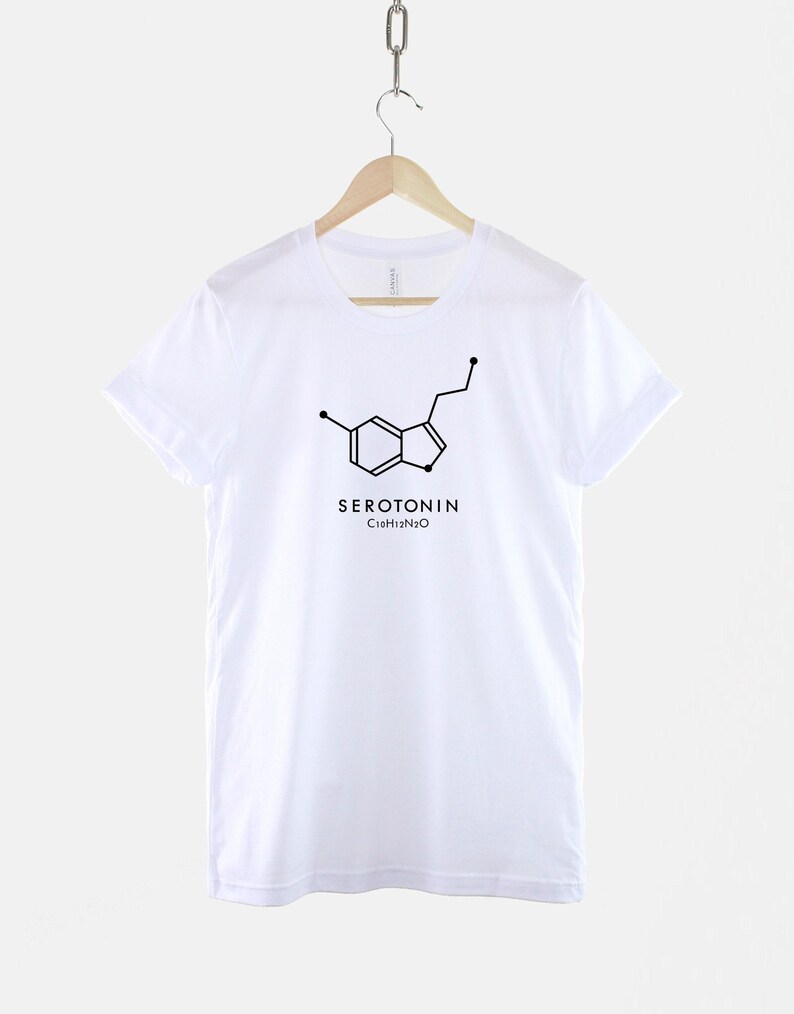 Camiseta de serotonina - Estructura molecular - Camiseta de salud mental - Estampado duradero, algodón suave, unisex imagen 3