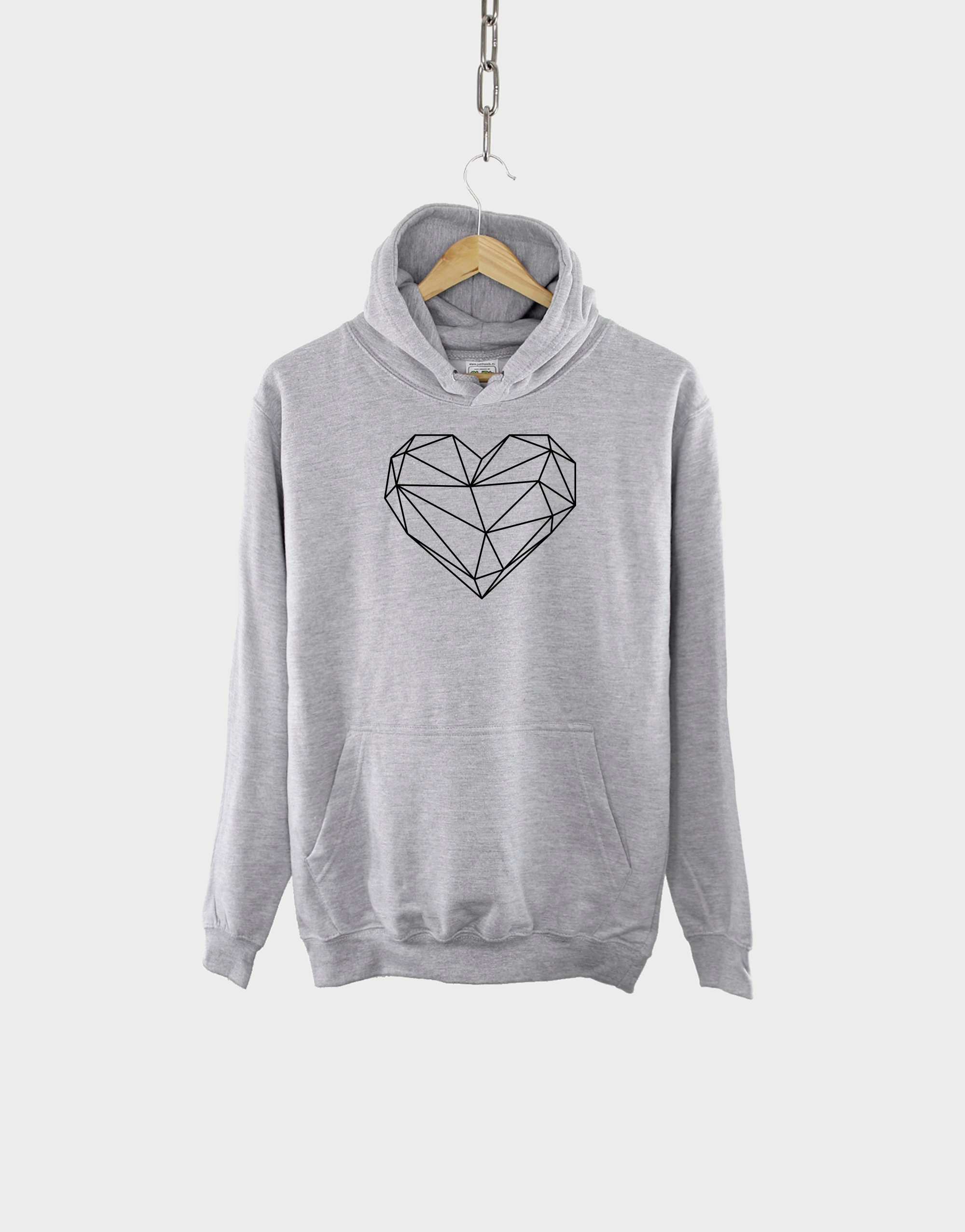 Buy Geometric Heart Symbol Hoodie Good Vibes Abstract Love Shape Sweatshirt  Online in India - Etsy