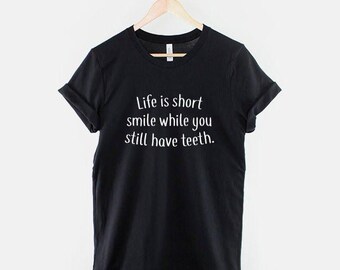 Be Happy And Smile Positive T-Shirt, Inspirational Quote Design (Unisex XS-6XL, Soft Cotton Blend)