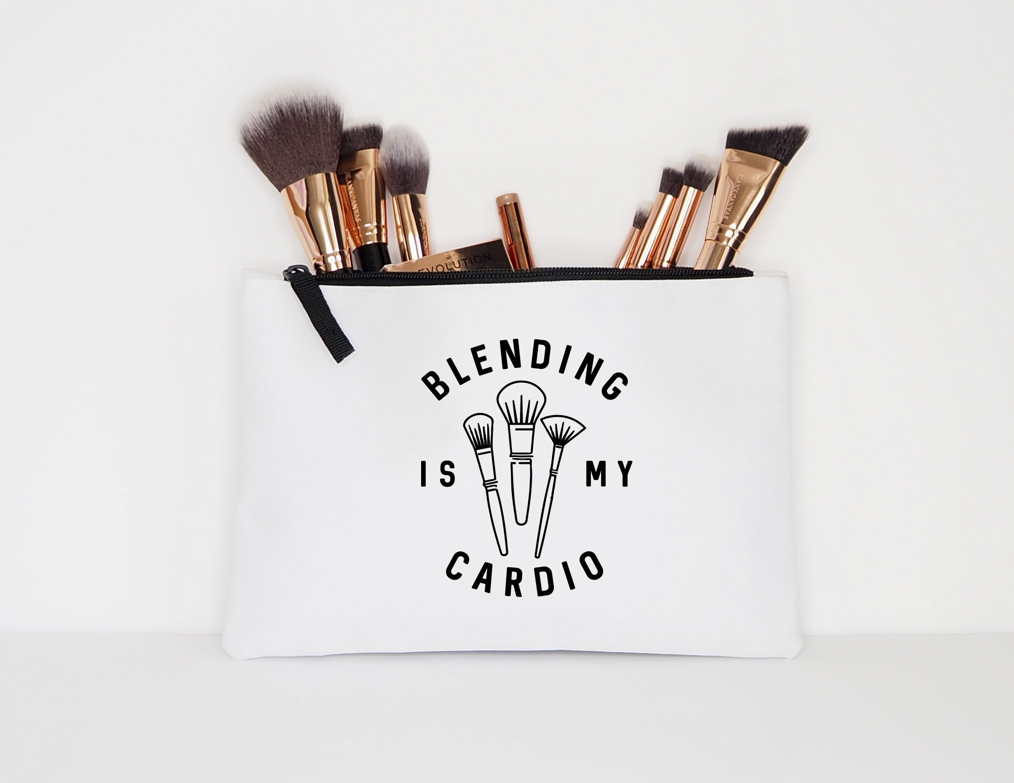 Blending is my cardio cosmetic bag, Makeup Brush Bag – Sweet Mint Handmade  Goods