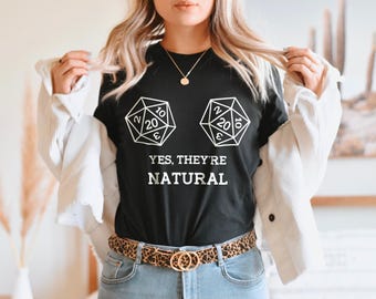 DnD Shirt, Dice Gamer Graphic Tee, Funny Tabletop RPG Gift, Cheeky Dice Boobies Design