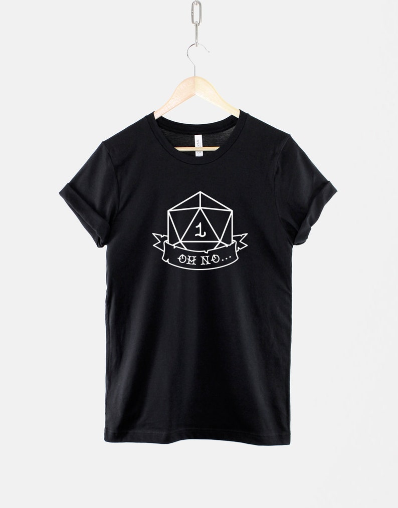 D20 Dice T-Shirt - Dungeons and Dragons Shirt - D and D T-Shirt - D&D Shirts - Rolled A 1 T-Shirt 