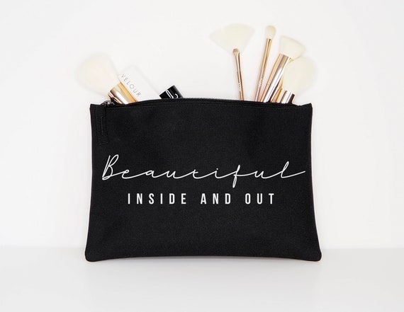 Waterproof Makeup Pouch – 'Beautiful Inside And Out' Cosmetic Bag