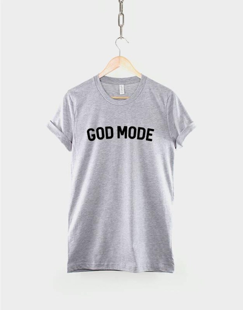 God Mode Gamer Shirt, Funny Gaming T Shirt, Level Up Video Game Tee, Gift for Gamer image 3