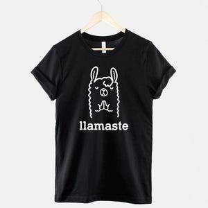 Lamaste yoga lama T-shirt: vredessymbool, katoenen vrijetijdskleding