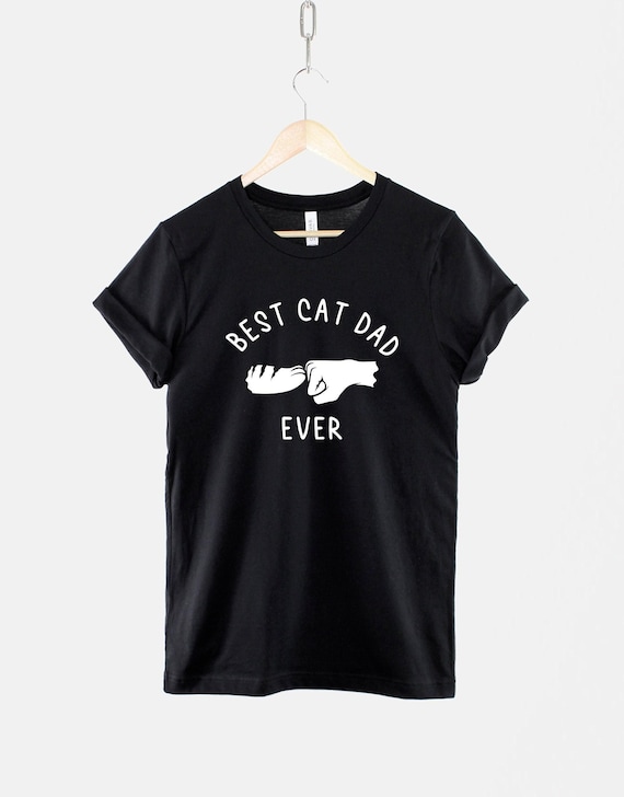 Cat Dad Fist Bump T-Shirt, Cat Dad Shirt, Funny Cat Lover Graphic Tee, Gift for Cat Dad Top