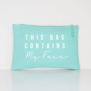 Kulturbeutel ‚This Bag Contains My Face‘ | Große Kosmetiktasche Aus Baumwolle Mit Reißverschluss, Für Reise & Fitness