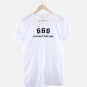 666 T Shirt Gothic Satanic Design: Devil Graphic Tee, Dark Witch Aesthetic | Premium Cotton, Unisex Fit | Halloween Party Top image 3