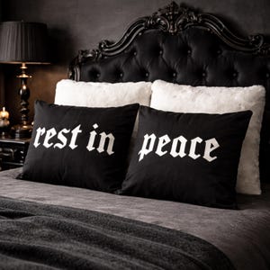 Goth-kussenhoezenset 'Rest in Peace': gotisch interieur