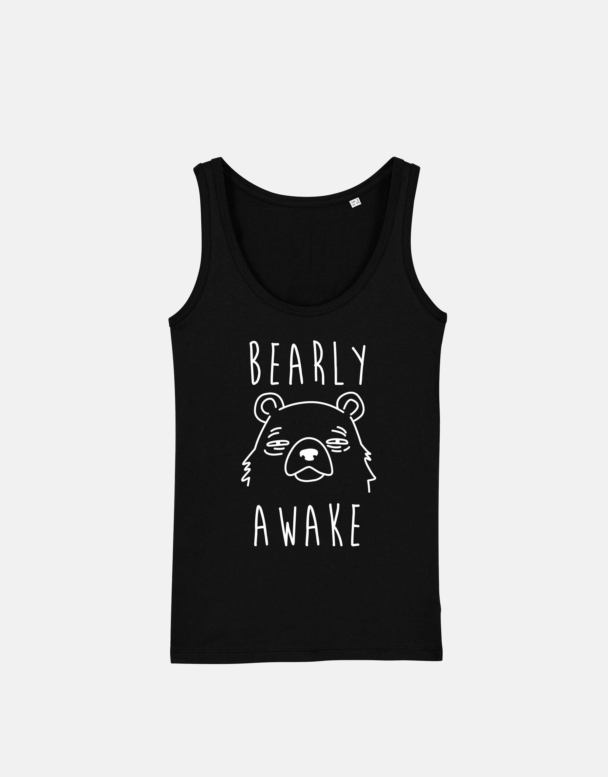 Image of Bearly Awake Vest/Animal Pun Tank Top Permanently Tired Sleeping Sleep