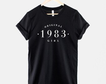 Retro 1983 Birthday Shirt – Vintage Inspired Soft Textile Print Unisex Tee