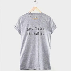 Chemise introvertie - T-shirt à slogan « Please Go Away », streetwear décontracté en coton doux image 2