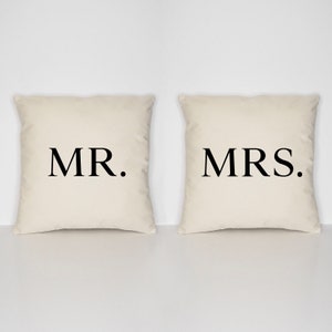 Mr And Mrs Pillow Case Set Wedding Gift - Wedding Anniversary Valentines Gifts Couples Pillow Cases and Cushion Covers