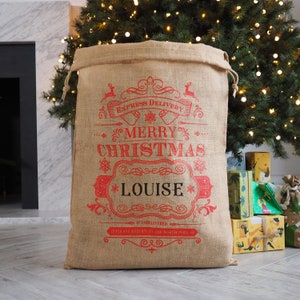 Luxus personalisierter Weihnachtssack - personalisierter Weihnachtsdekor Sack - festlicher hessischer Weihnachtssack