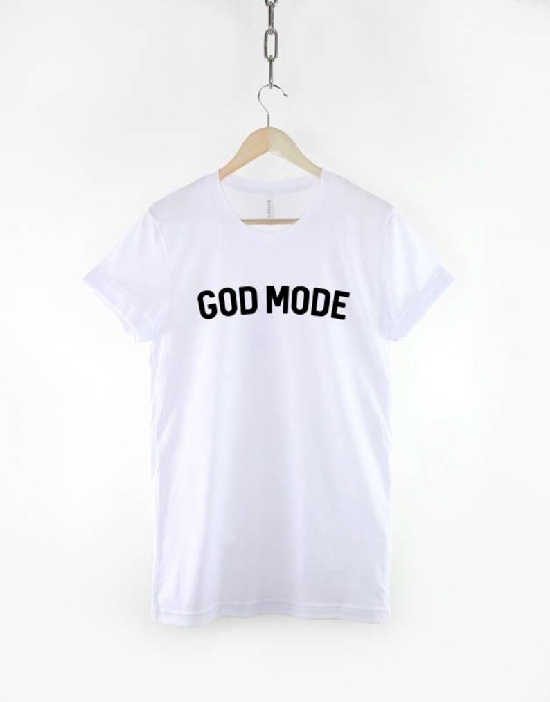 God Mode Gamer Shirt, Funny Gaming T Shirt, Level Up Video Game Tee, Gift for Gamer image 2