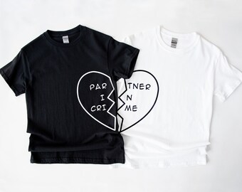 Partner in Crime Kids T-Shirts - Twin Pack with Matching Hearts