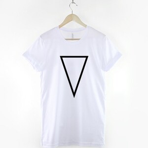 Geometric Shape T-Shirt Upside Down Triangle Print Hipster Shirt image 3