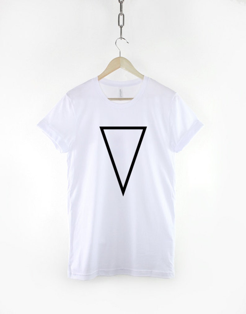 Geometric Shape T-Shirt Upside Down Triangle Print Hipster Shirt image 3