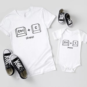 Copy Paste Shirt Set Vater und Baby Passende Shirts Kopieren und Einfügen von Papa und Tochter Shirts Neues Baby Geschenk Bild 3