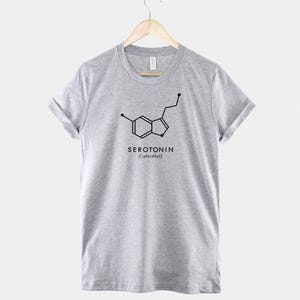 Camiseta de serotonina - Estructura molecular - Camiseta de salud mental - Estampado duradero, algodón suave, unisex imagen 2