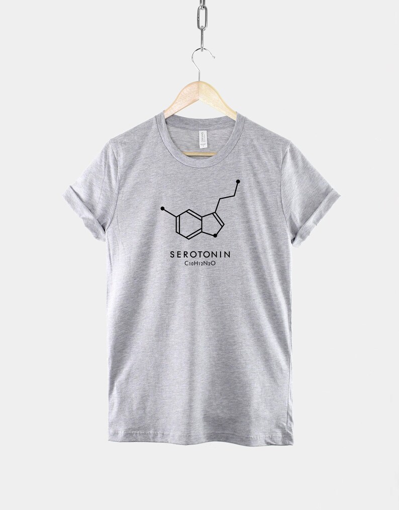 Camiseta de serotonina - Estructura molecular - Camiseta de salud mental - Estampado duradero, algodón suave, unisex imagen 2