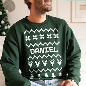 Personalised Christmas Sweaters - Family Christmas Jumpers - Adults and Kids Personalized Christmas Sweatshirts