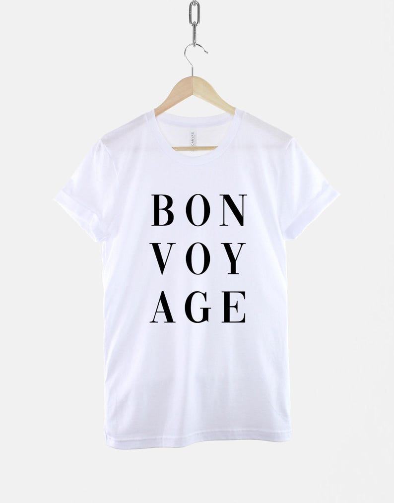 Bon Voyage Travel T-shirt, shirt voor avontuurlijk reizen, Wanderlust graphic T-shirt, Travel Lover-top afbeelding 3