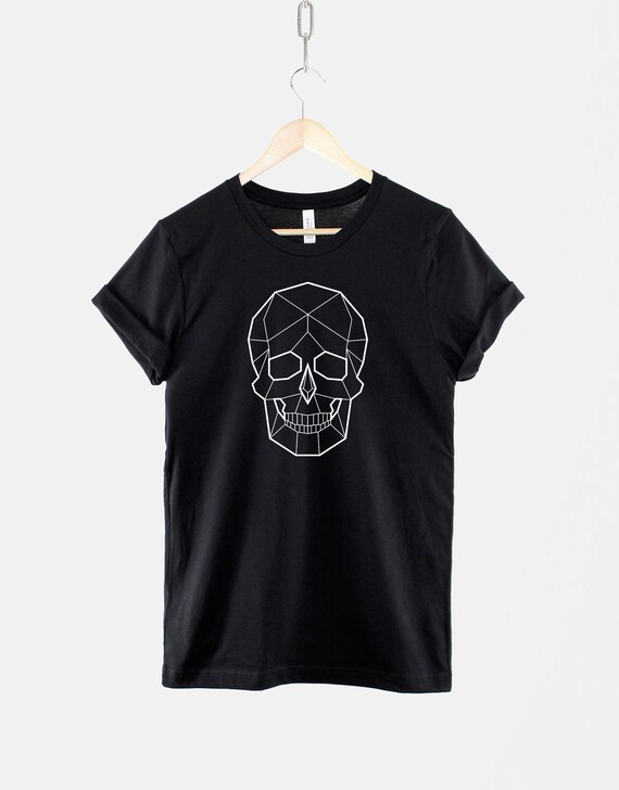 Geometric Skull T-Shirt, Abstract Grunge Goth Artwork, 100% Cotton (Unisex XS-6XL)