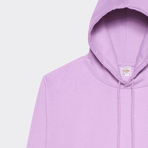 May include: A light purple hooded sweatshirt with a label that says "Fruit of the Loom" and "M" for size.