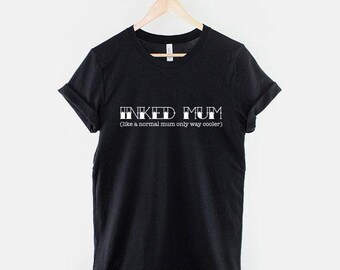 Camiseta para mamás tatuadas, camiseta para mamás con tatuajes, camiseta con estampado de arte del tatuaje, camiseta para mamás con estilo