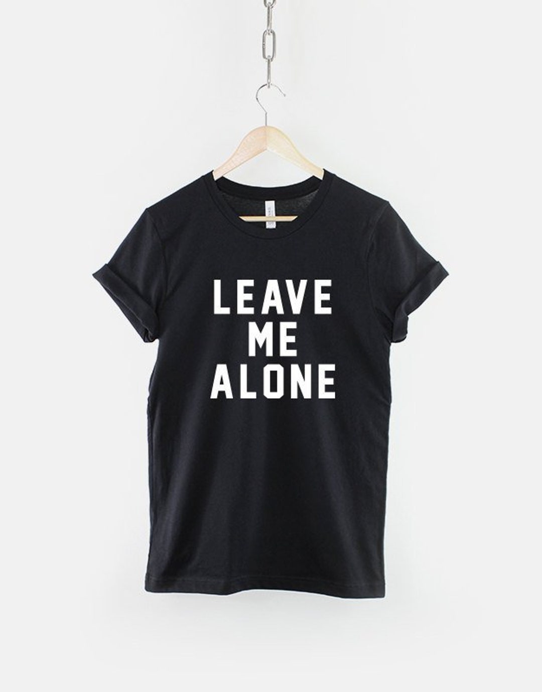 Leave Me Alone Emo Goth Shirt: Slogan Graphic Tee, Cotton