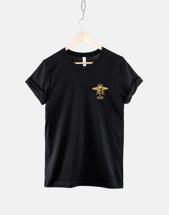 Bee Kind Shirt: Honey Bee Pocket Print - Soft Cotton Tee
