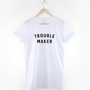 T-shirt enfant Trouble Maker, chemise enfant amusante, t-shirt graphique Trouble Maker mignon pour enfant, haut enfant amusant image 3