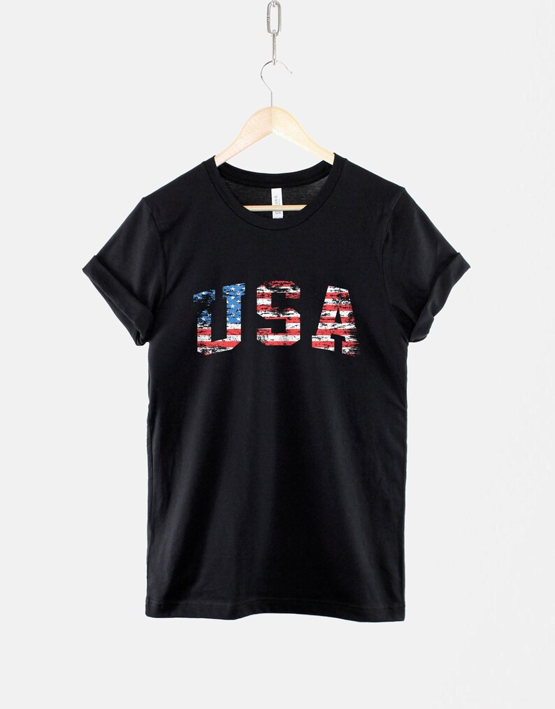 Distressed USA Flag Shirt Patriotic Tee, Vintage Look (Unisex XS-6XL, Soft Cotton, Durable Print) image 3