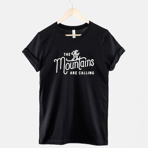 The Mountains Are Calling Hiking T-Shirt: Adventure Graphic Tee, Rock Climbing Style image 1