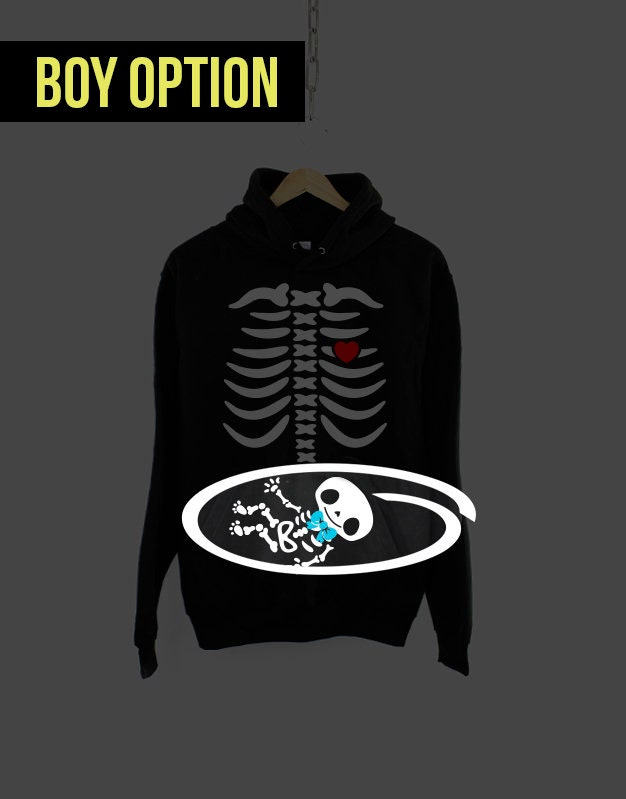 Discover Pregnant Skeleton Hoodie Shirt - Maternity Halloween Pregnancy Announcement