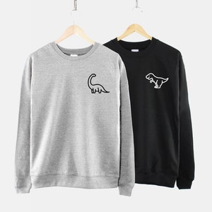 Dinosaur Sweatshirt - T-Rex Print Pocket Sweatshirt - Paleontologist Shirt - Tyrannosaurus Rex Shirt - Diplodocus Sweater - Triceratops