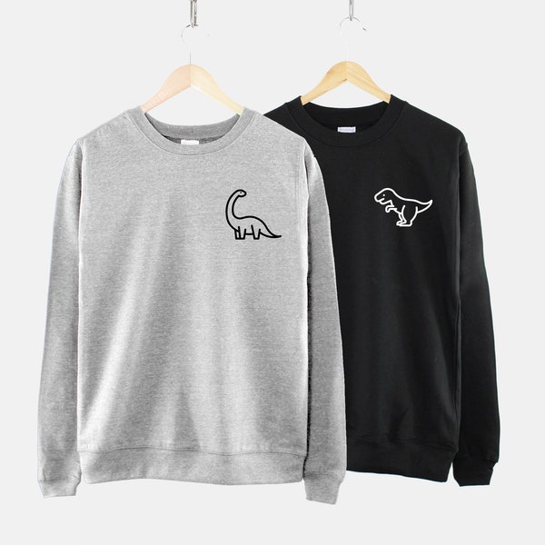 Dinosaur Sweatshirt - T-Rex Print Pocket Sweatshirt - Paleontologist Shirt - Tyrannosaurus Rex Shirt - Diplodocus Sweater - Triceratops