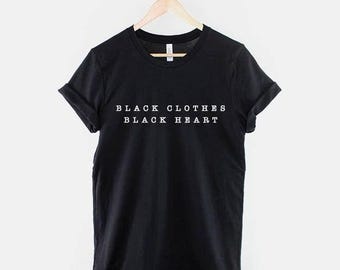Schwarzes Herz Shirt, Goth Emo Ästhetisches Design, Alternative Mode Geschenk