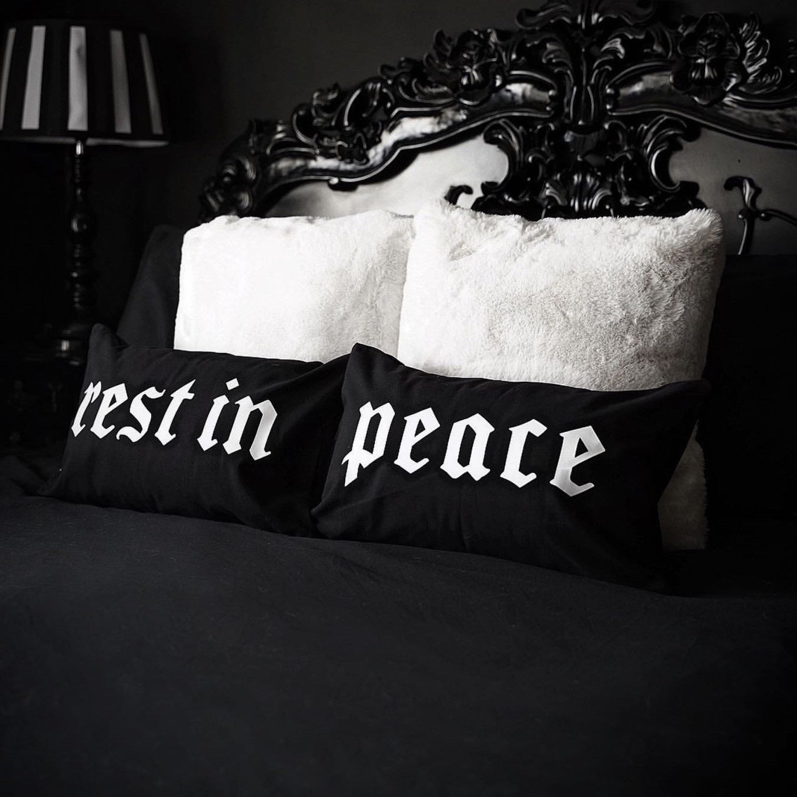 Goth Cushion Covers Rest in Peace Pillow Case Set Gothic Etsy